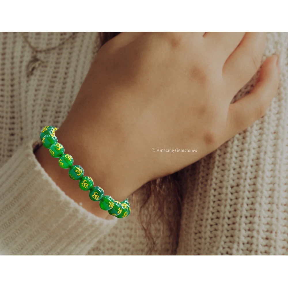 Green Agate OM Bracelet (Adjustable)