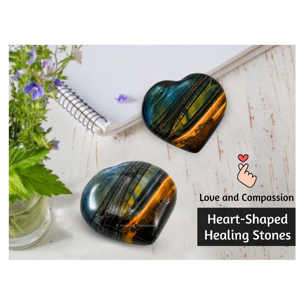 Multi Tiger Eye Heart