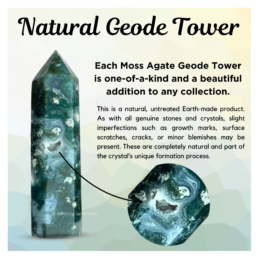 Moss Agate Tower (2" to 3" inch)