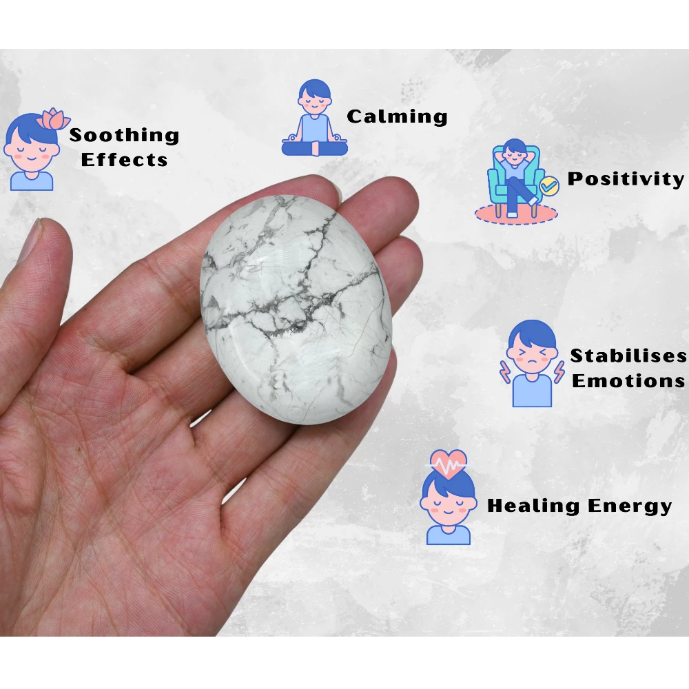 Howlite Palm Stone