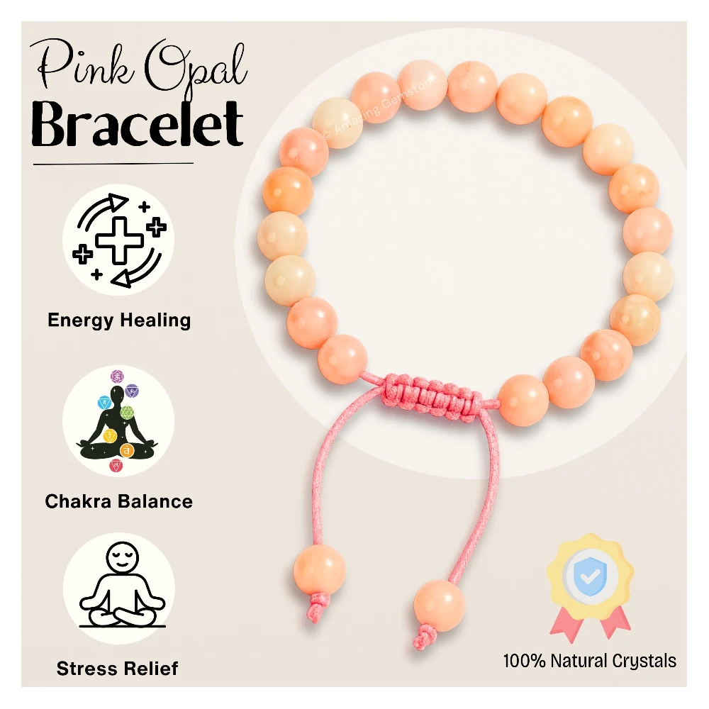 Pink Opal Bracelet (Adjustable)