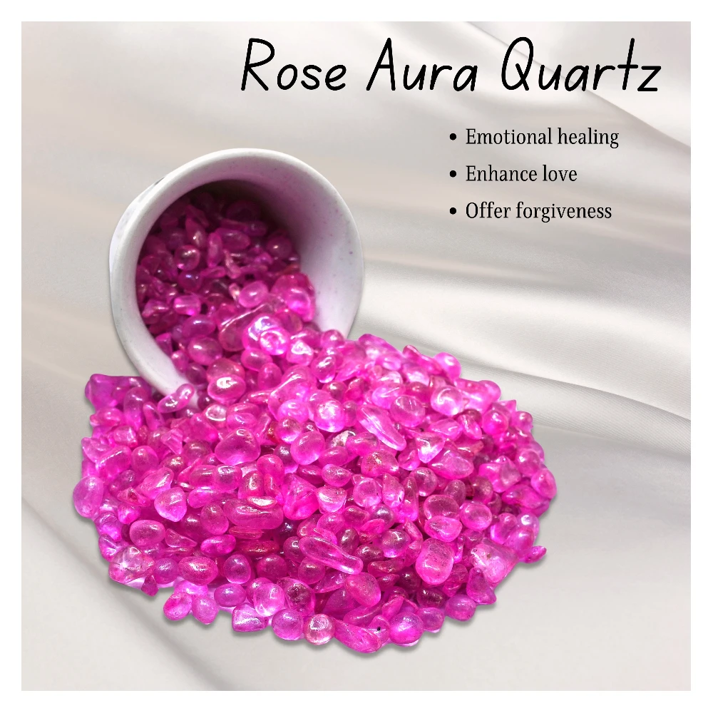 Rose Aura Quartz Chips (1LB)