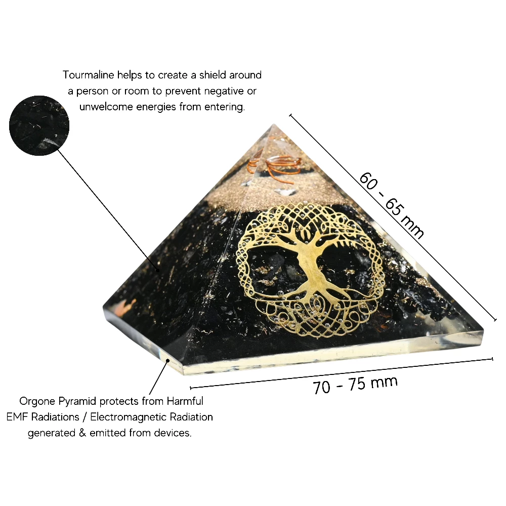 Black Tourmaline Orgone Pyramid - Big Tree of Life