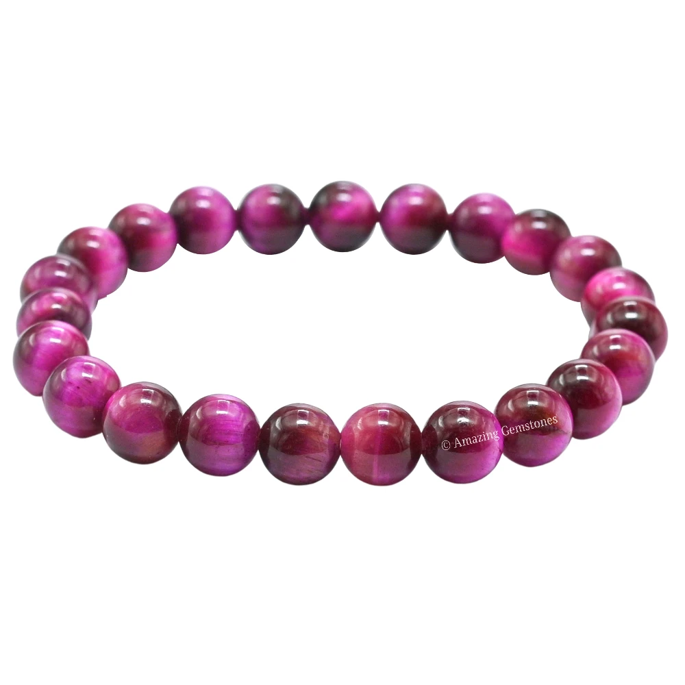 Pink Tiger Eye Bracelet (Strechable)
