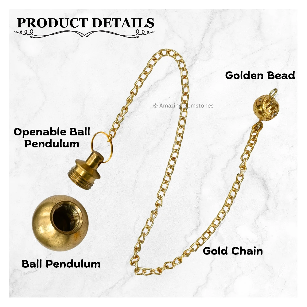 Copper Metal Pendulum - Gold Openable Ball (MP97)