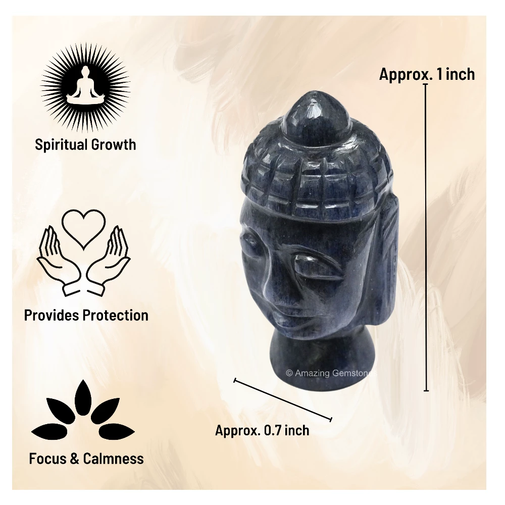 Blue Aventurine Buddha Head
