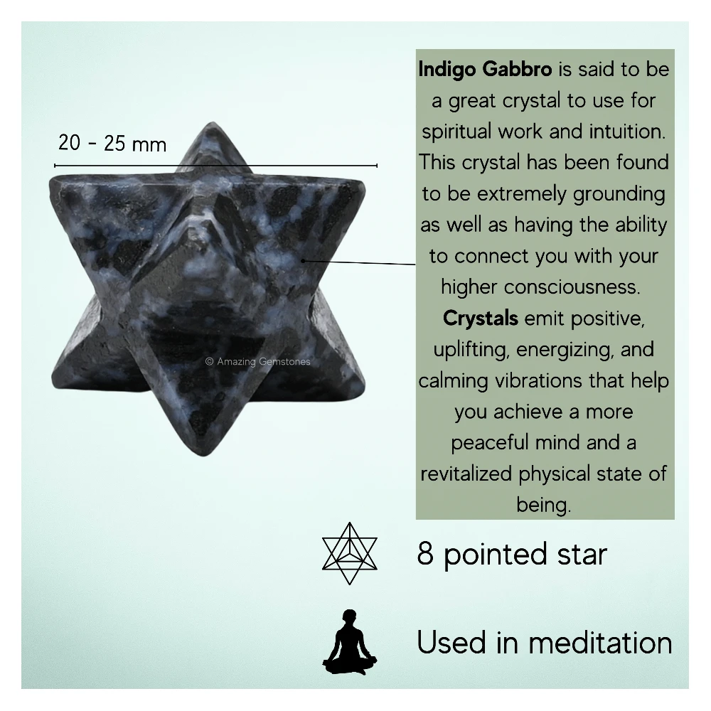 Indigo Gabbro Merkaba (20-25 mm)