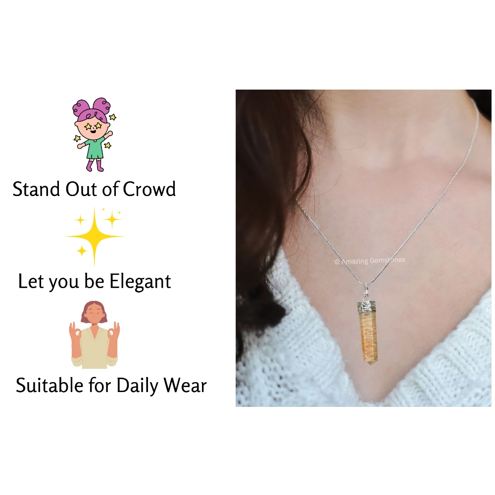 Cream Moonstone Necklace - Pencil Point (Silver)