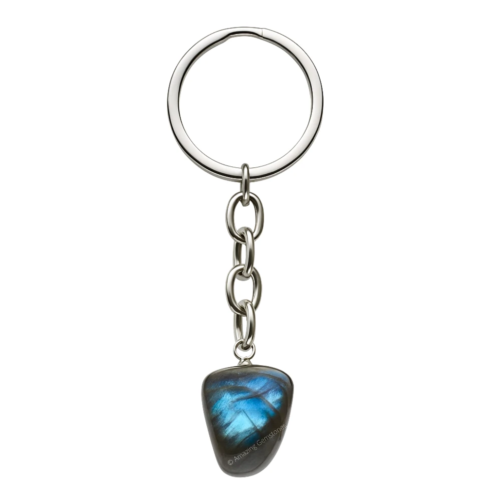 Labradorite Keychain Keys Holder (Tumble)