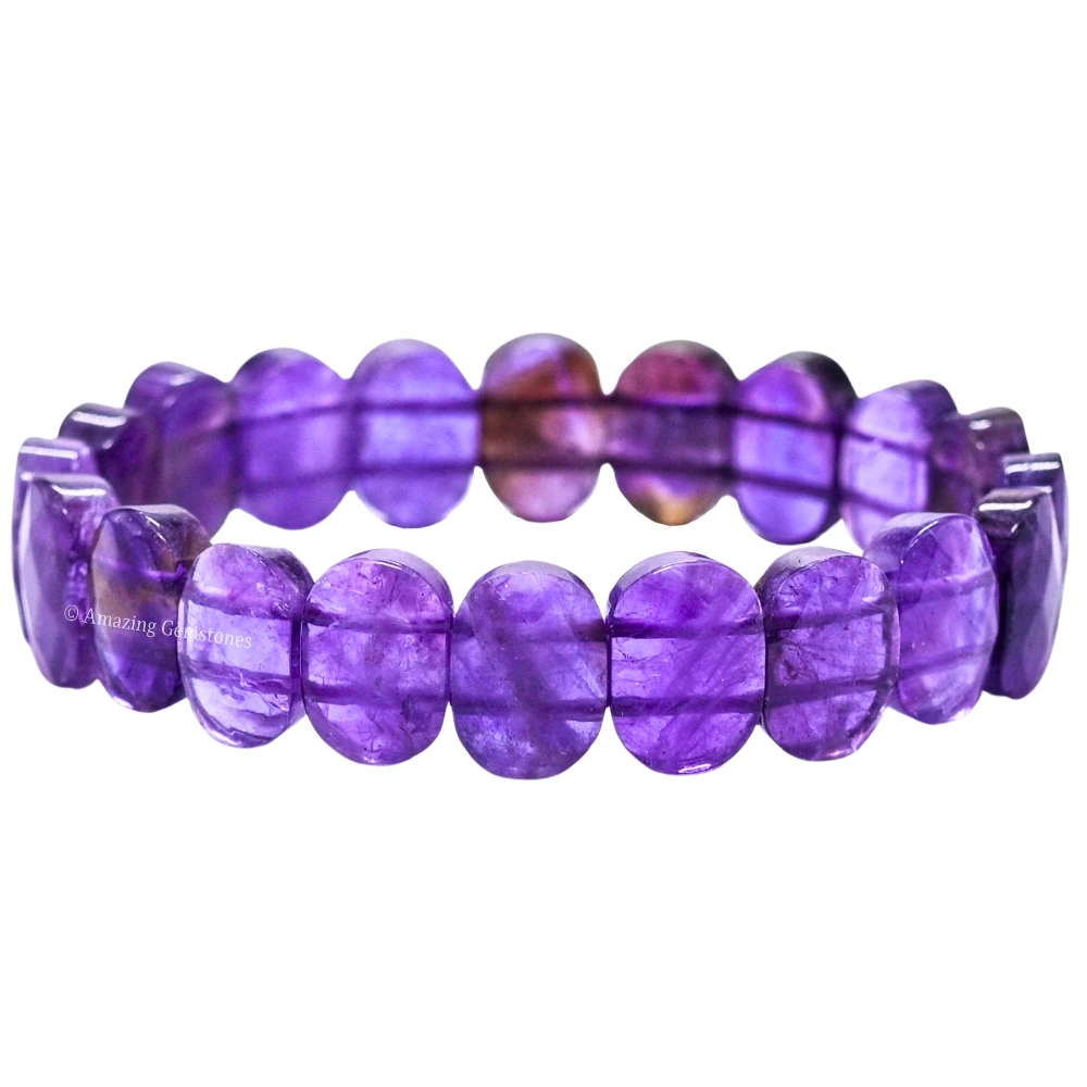 Amethyst Faceted Bracelet - Oval Stone