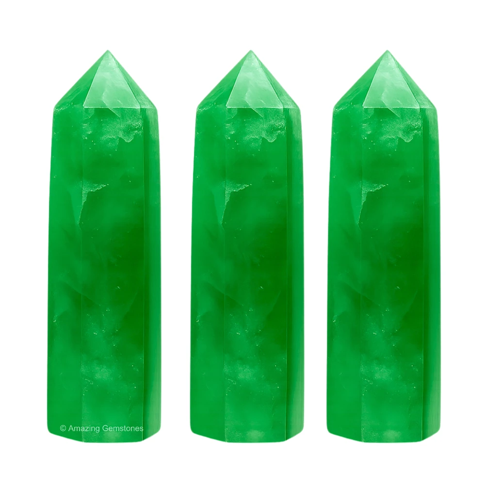 Green Fluorite Pencil Points (Set of 10)