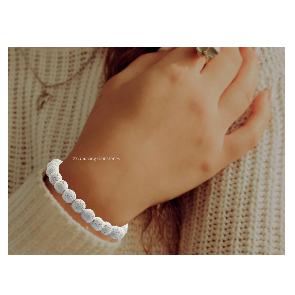 White Lava Bracelet (Strechable)