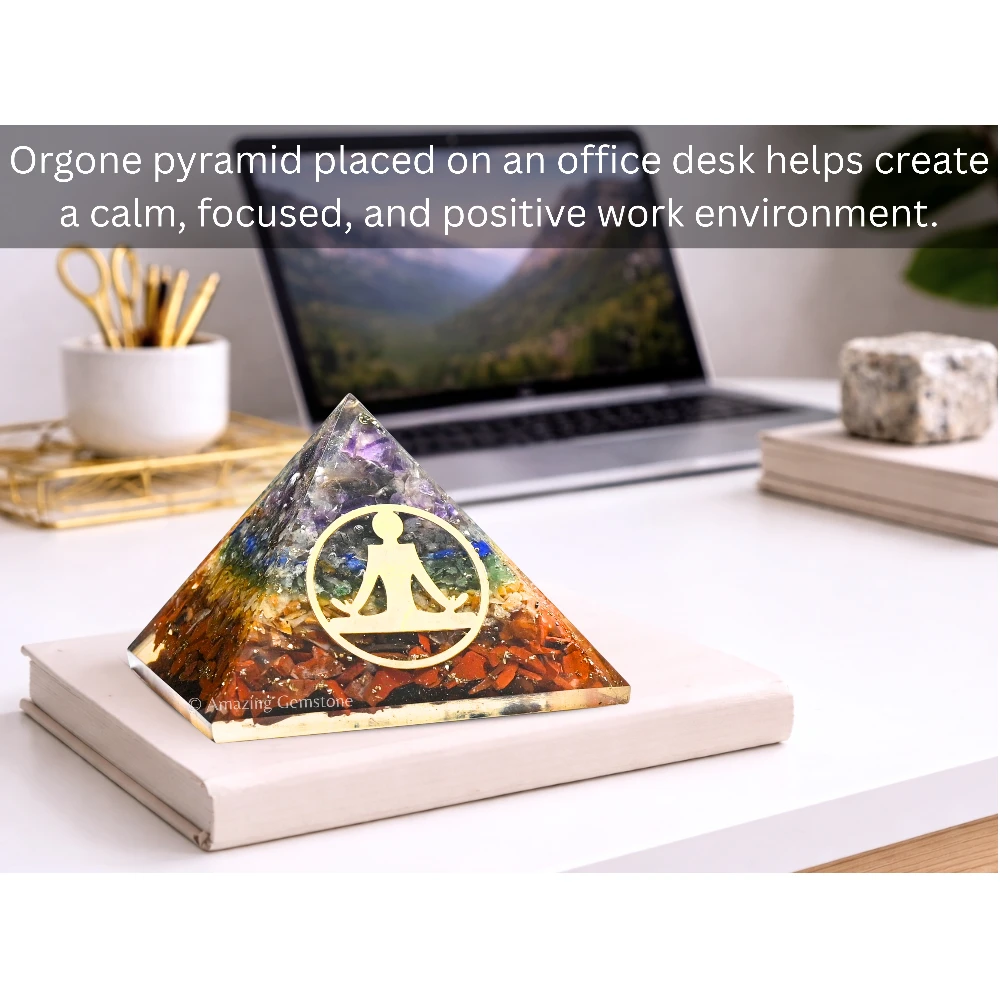 Natural Chakra Orgone Pyramid - Buddha
