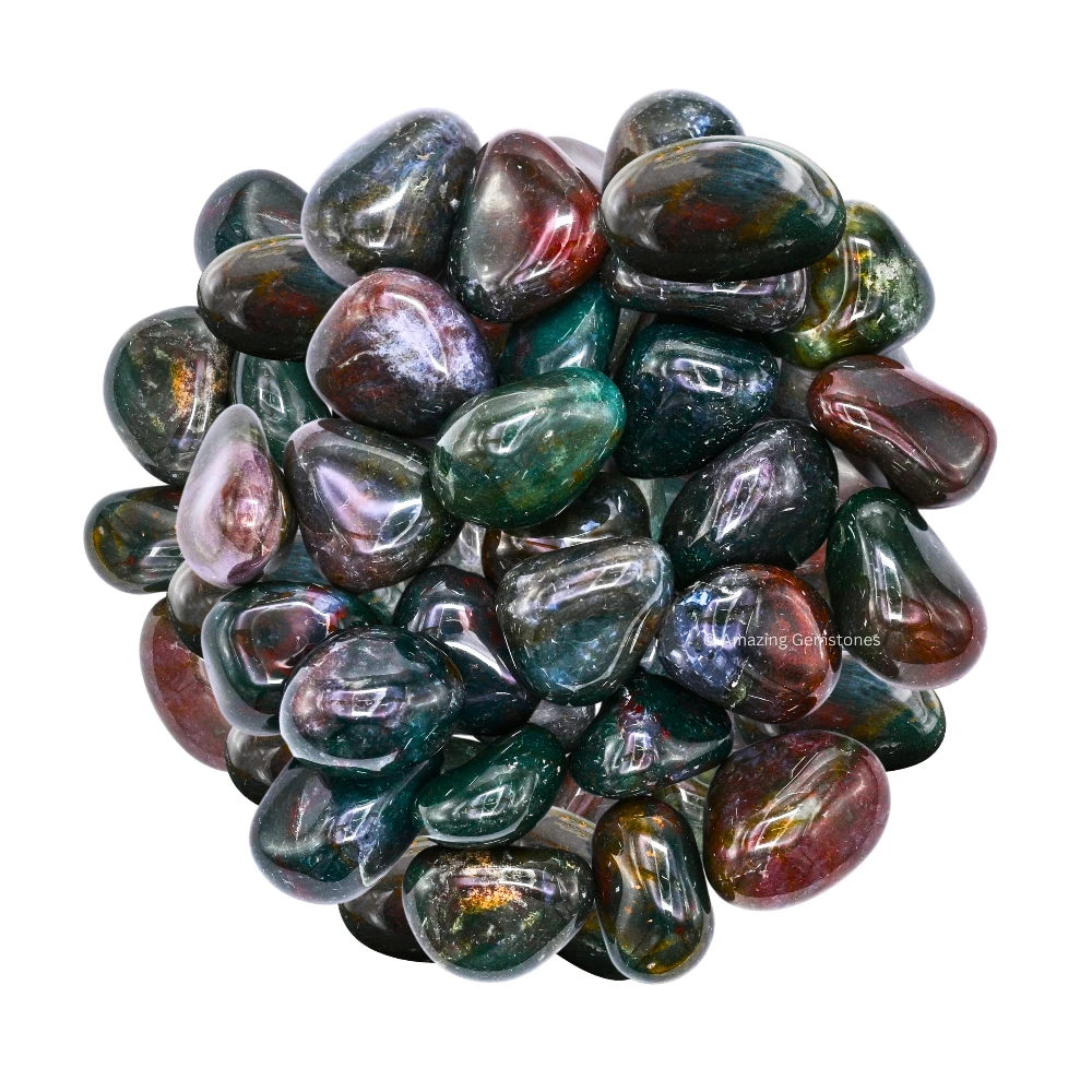 Tumbled Bloodstone Stone Crystals (1000+ Carats)