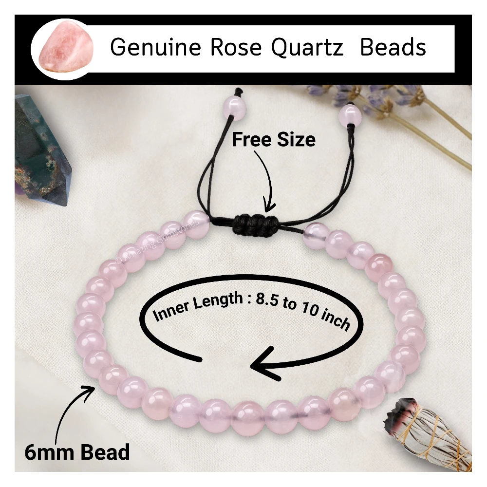 Rose Quartz Anklet (Without Knot)