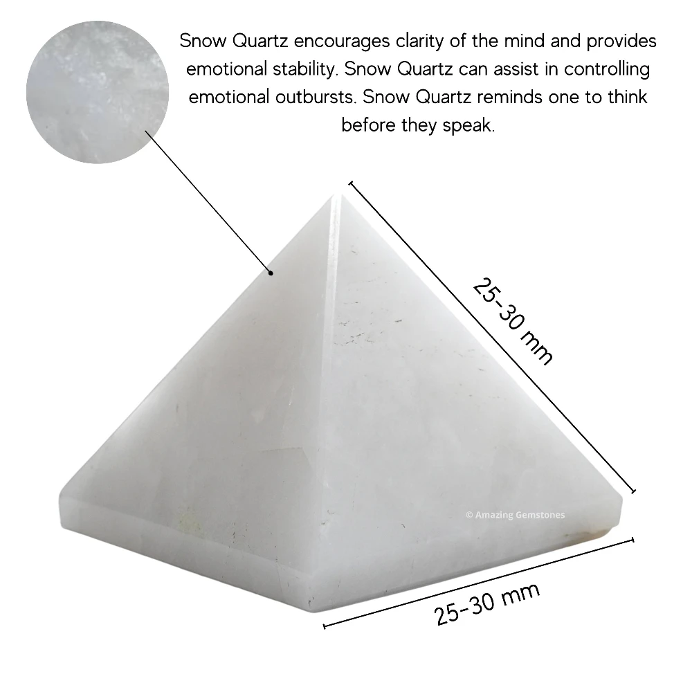 Snow White Quartz Pyramid (1 Inch)