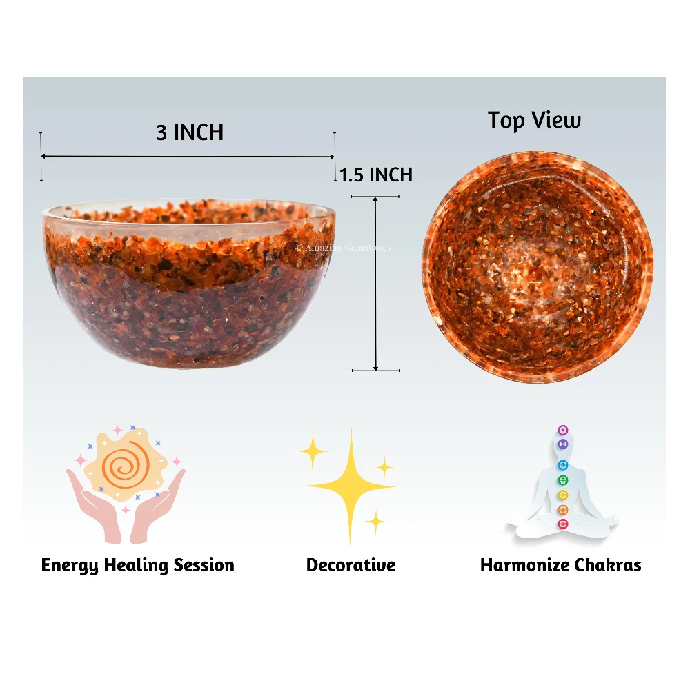 Carnelian Crystal Orgone Bowl (3 Inch)