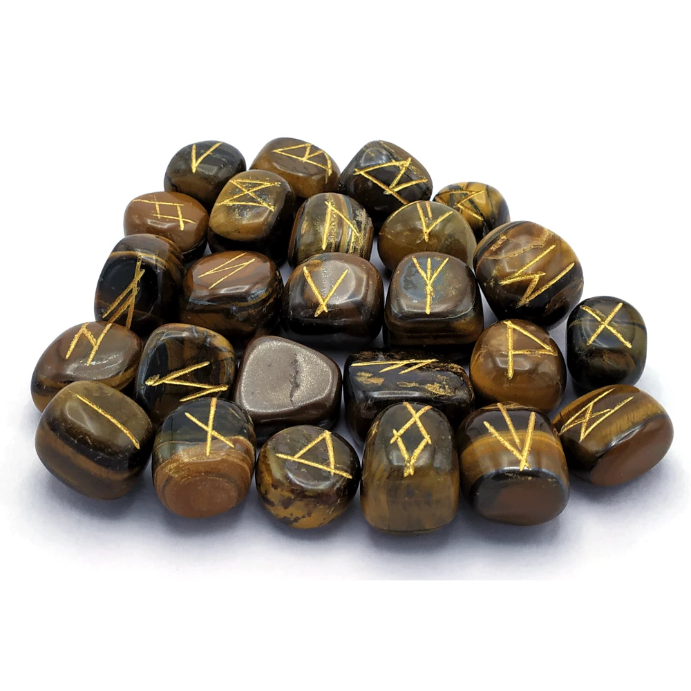 Tiger Eye Rune Stones Set
