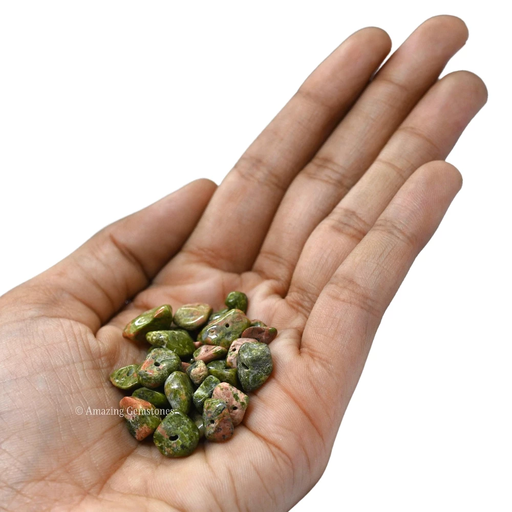 Unakite Chips - Pre Drilled