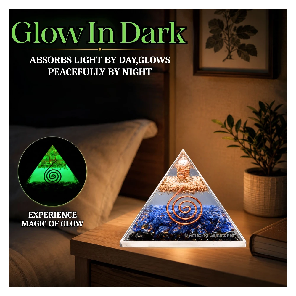 Sodalite Orgone Pyramid - Glow in Dark
