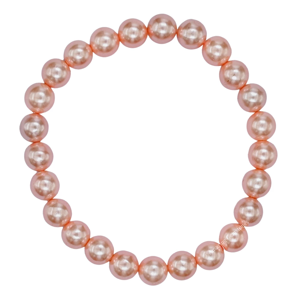 Peach Pearl Bracelet (Strechable)