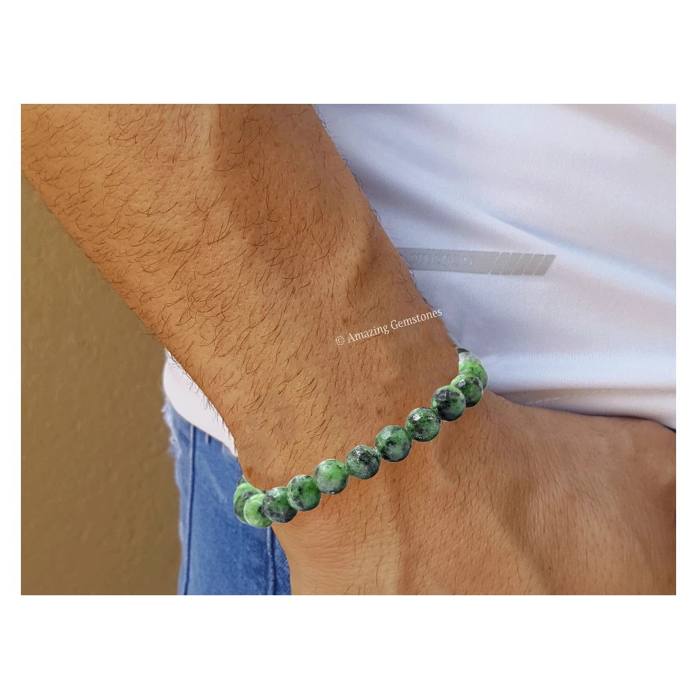 Ruby Zoisite Bracelet (Faceted-Stretchable)