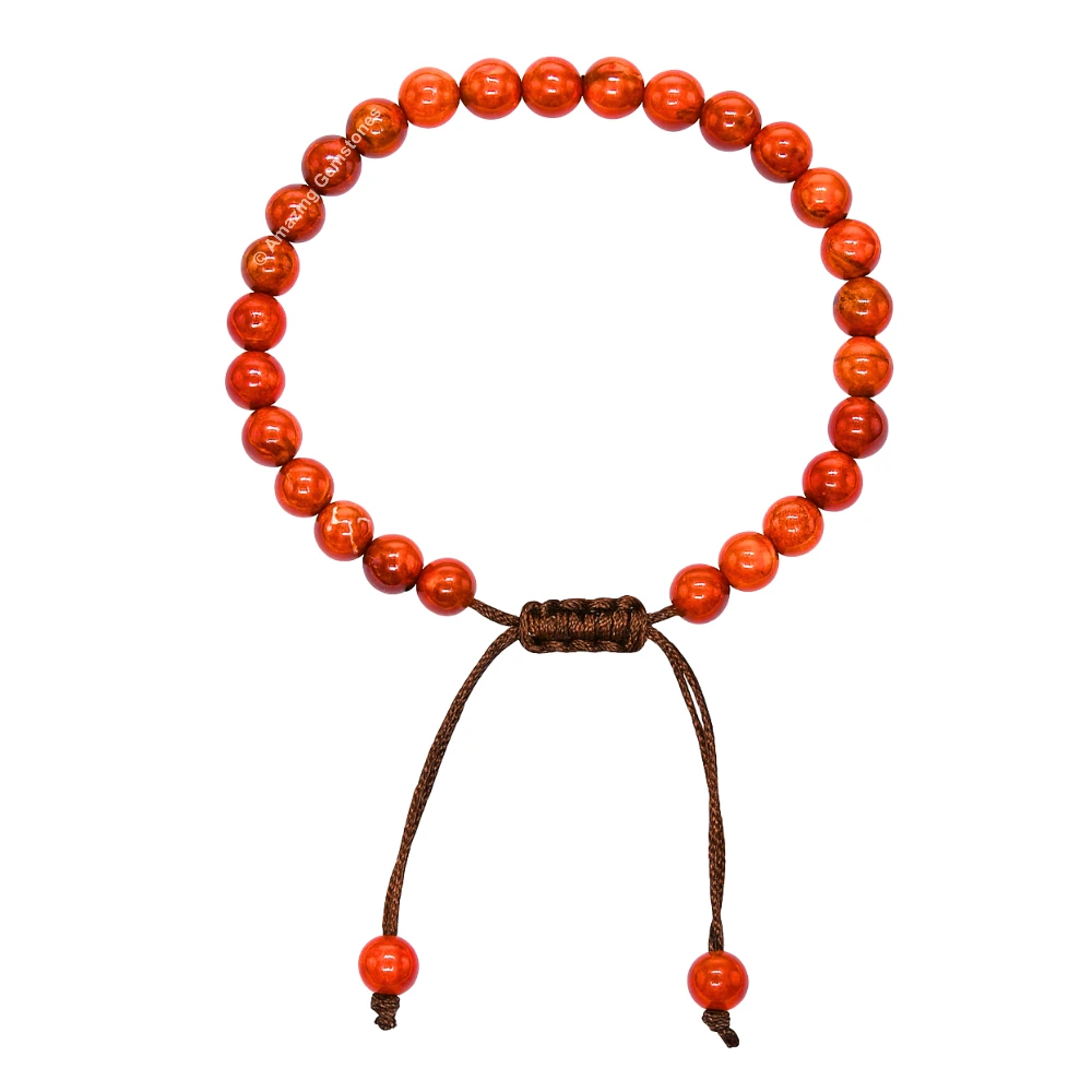 Red Jasper Healing Crystal Bracelets - 6mm Beads (Adjustable)