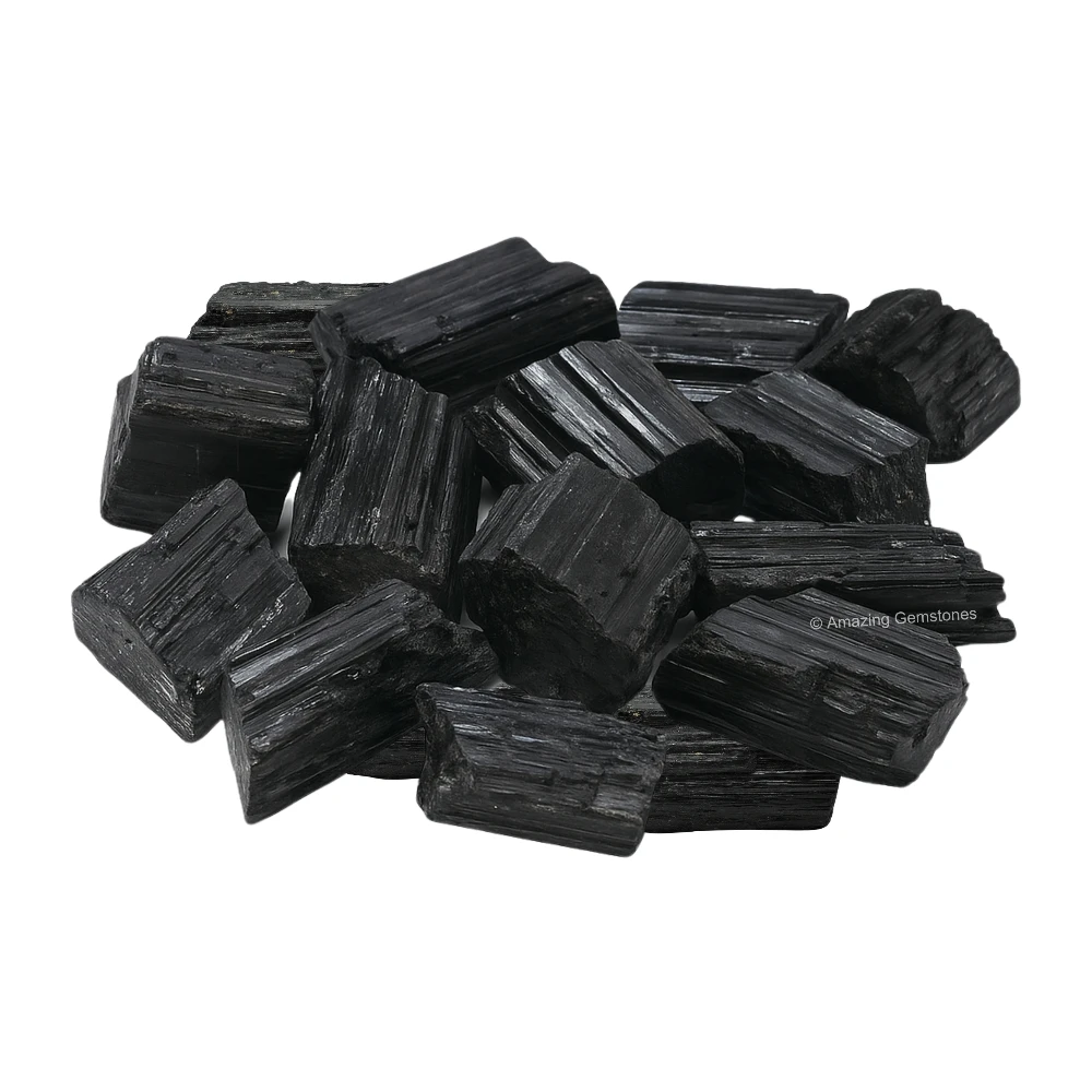Black Tourmaline Rough Raw Crystal (Half LB Medium)