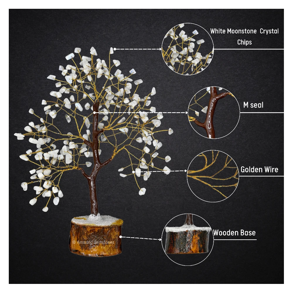 White Moonstone Tree (200 Beads)