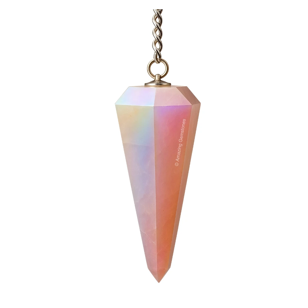 Angel Aura Rose Quartz Pendulum