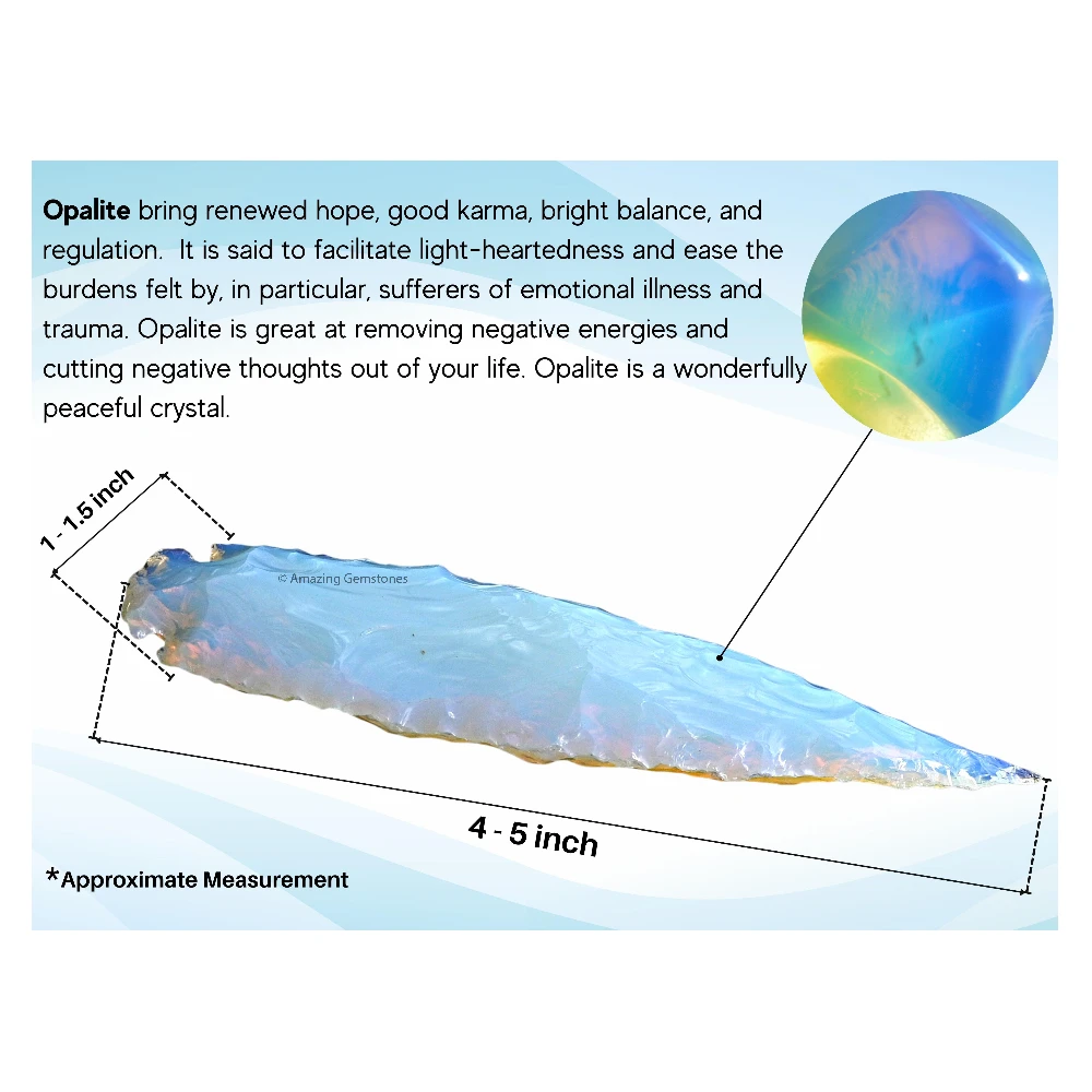Opalite Crystal Arrowhead - 4" to 5"