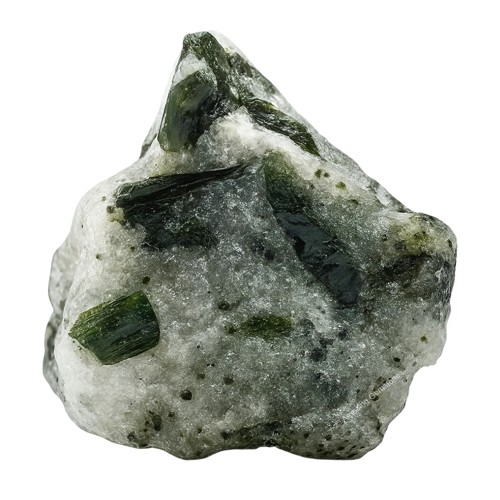 Green Tourmaline With Quartz Raw Crystals