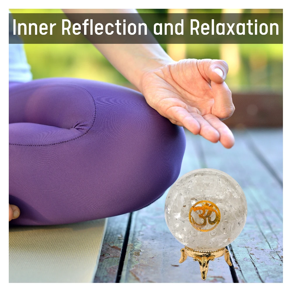 Clear Quartz Orgone Sphere- OM (2.5 Inch)