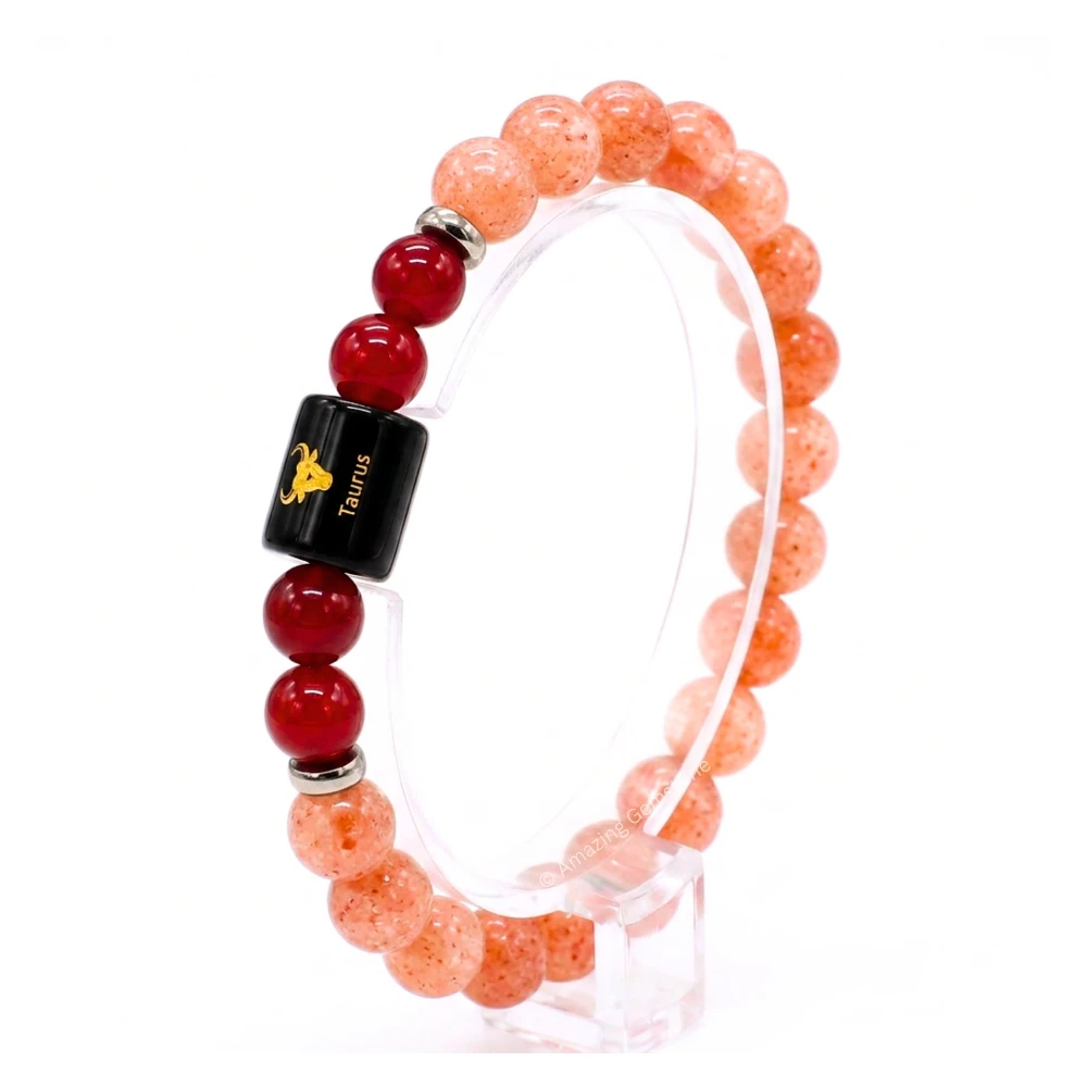 Taurus Birthstone Bracelet - Sunstone & Carnelian