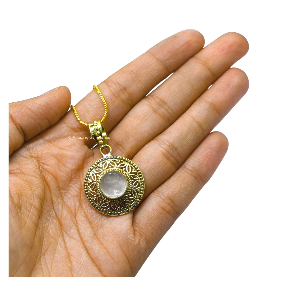Rose Quartz Bead Necklace Premium