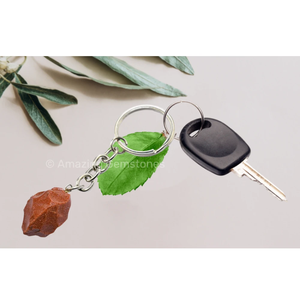 Red Goldstone Keychain Keys Holder (Raw)