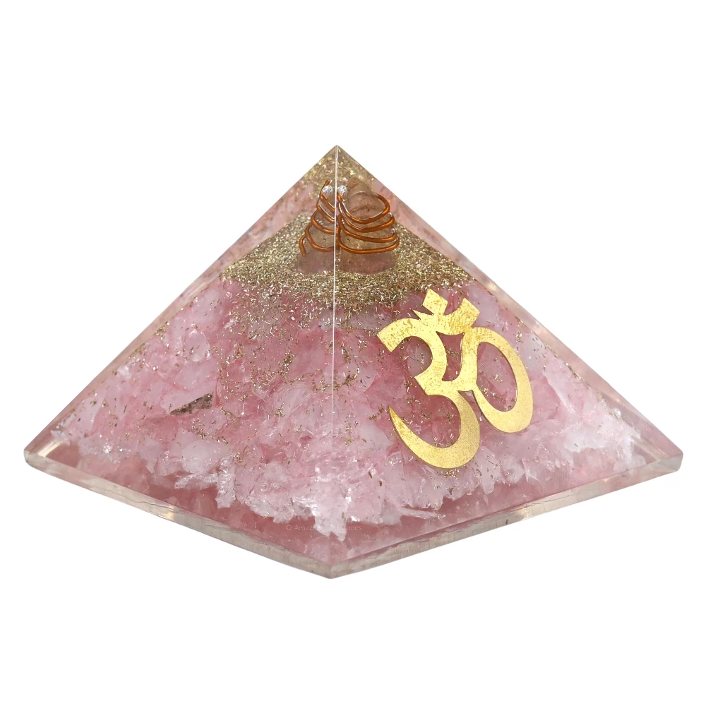 Rose Quartz Orgone Pyramid - Big OM