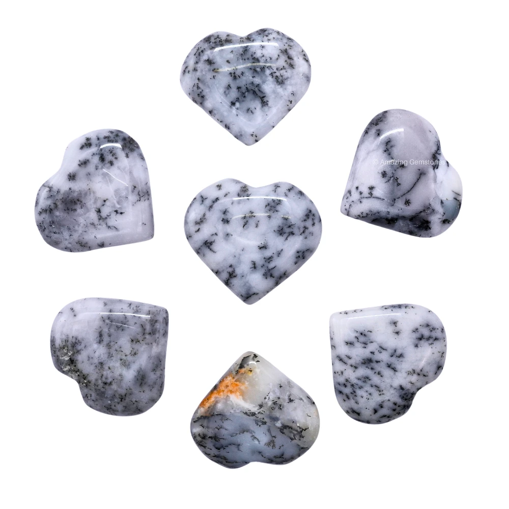 Dendrite Opal Heart (Pack of 2)