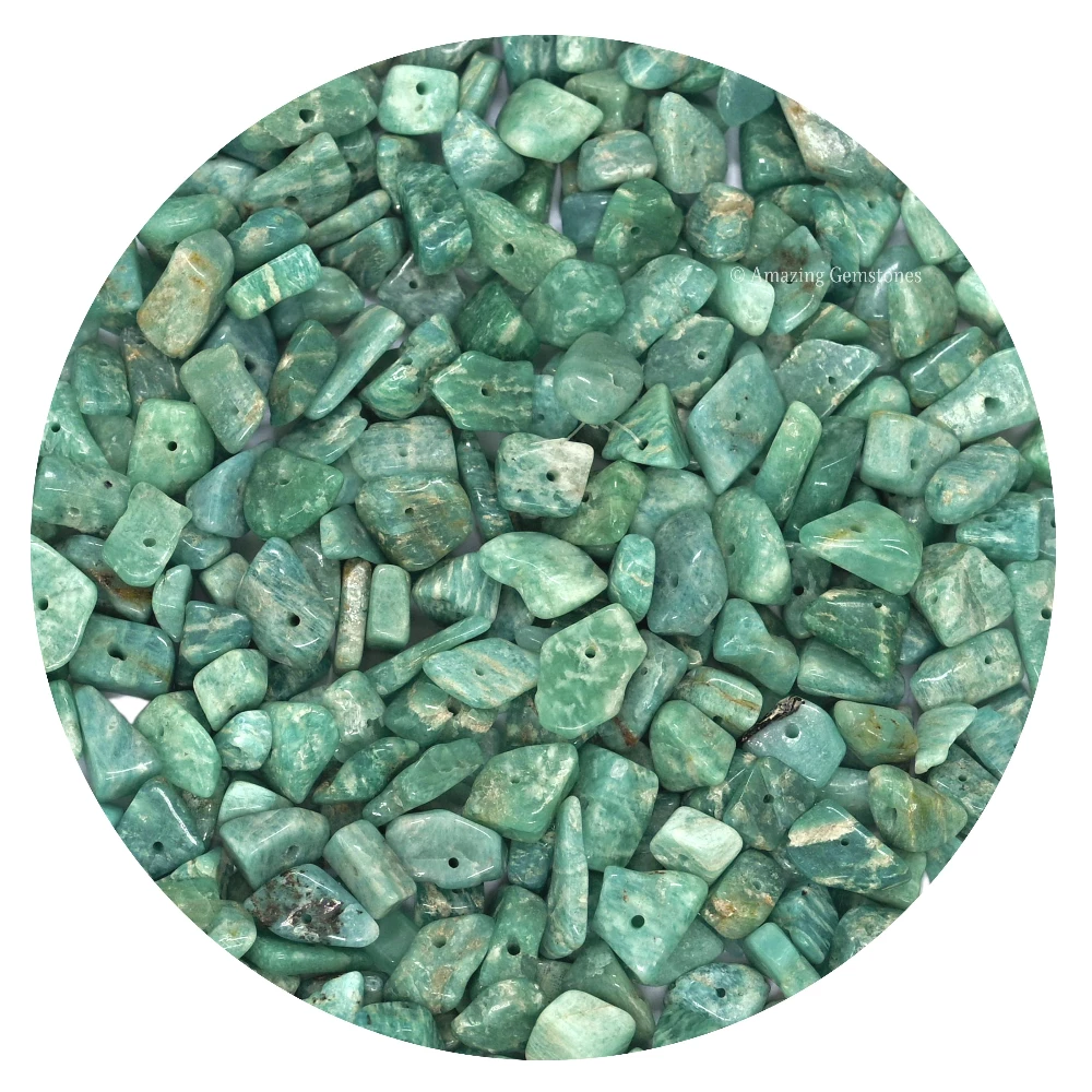 Amazonite Chips - Pre Drilled