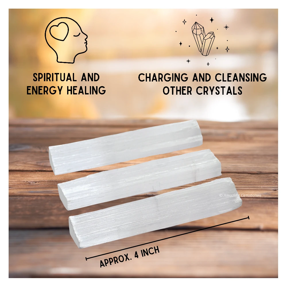 Selenite Charging Stick for Crystals - 4 Inch