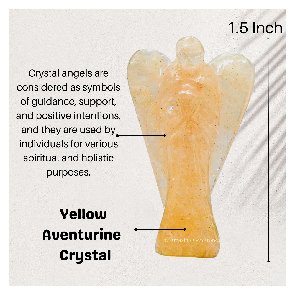 Yellow Aventurine Angel Figurine (1.5 Inch)