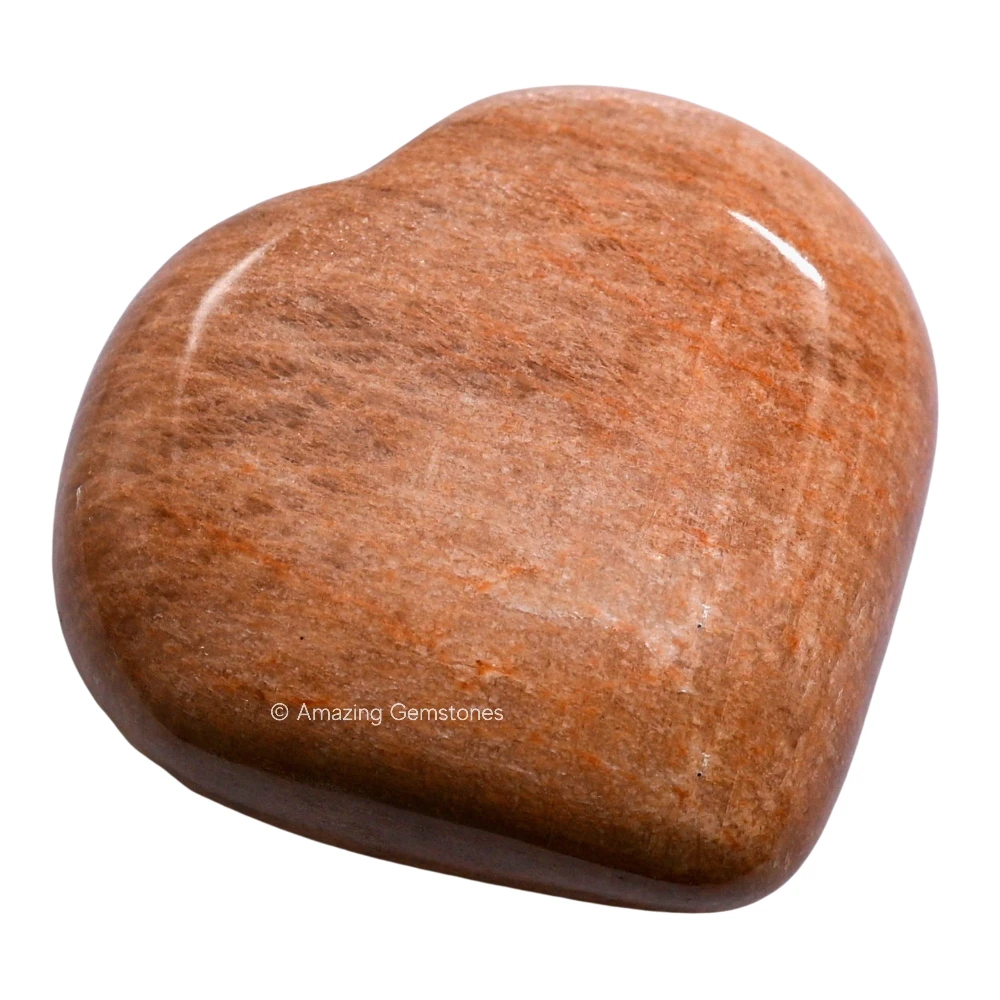 Peach Moonstone Heart