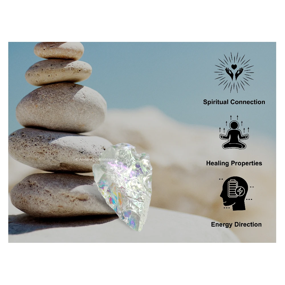 Angel Aura Quartz Crystal Arrowhead - 1" to 1.5" (3 Pieces)
