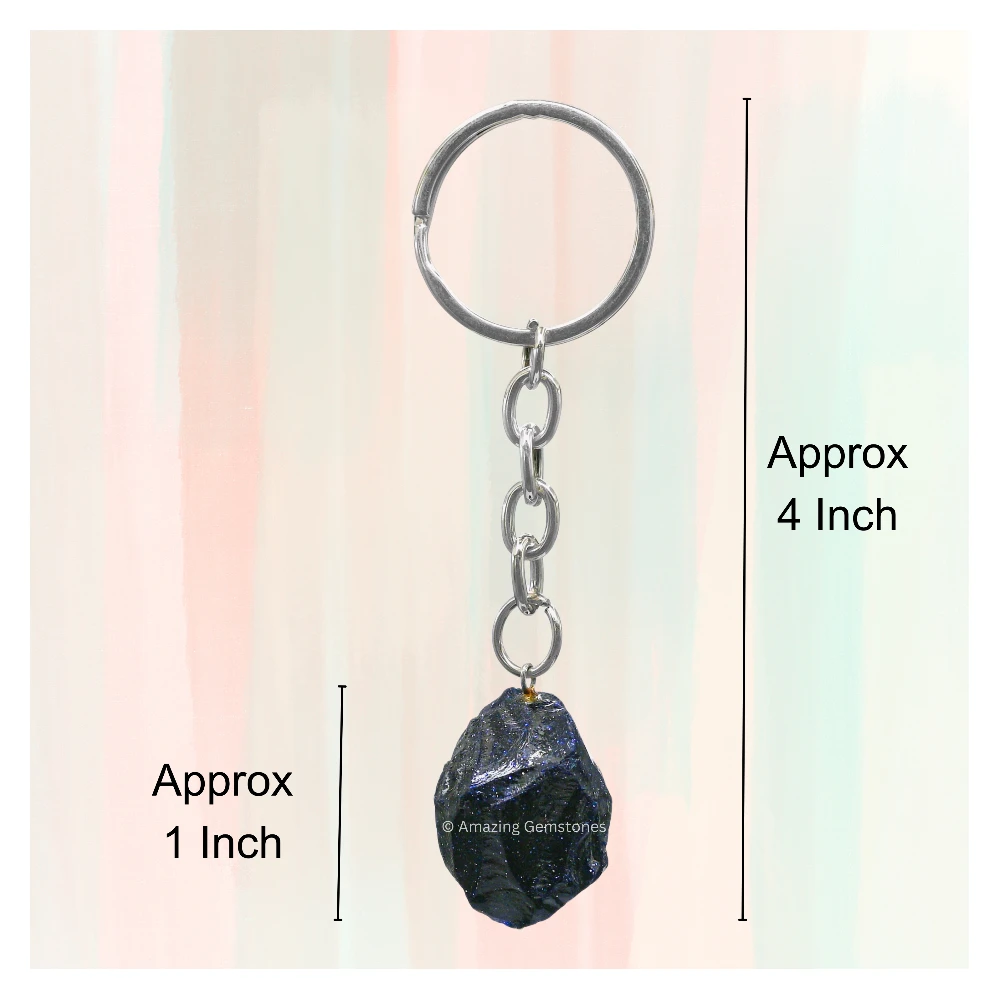 Blue Goldstone Keychain Keys Holder (Raw)