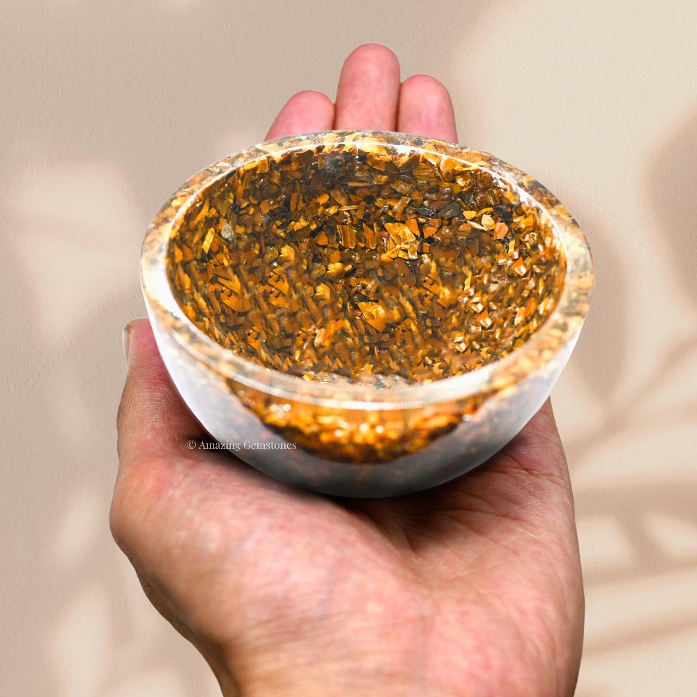 Tiger Eye Crystal Orgone Bowl (3 Inch)
