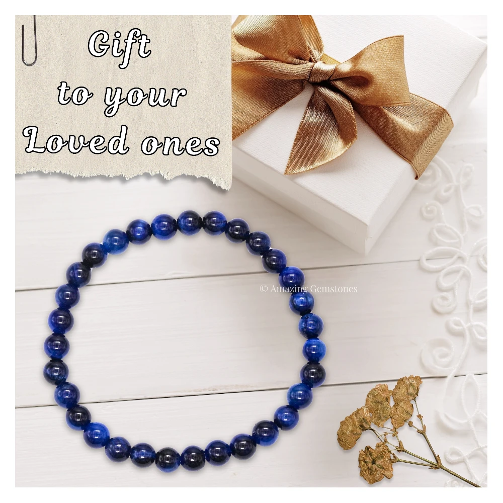 Blue Cats Eye Healing Crystal Bracelets - 6mm Beads