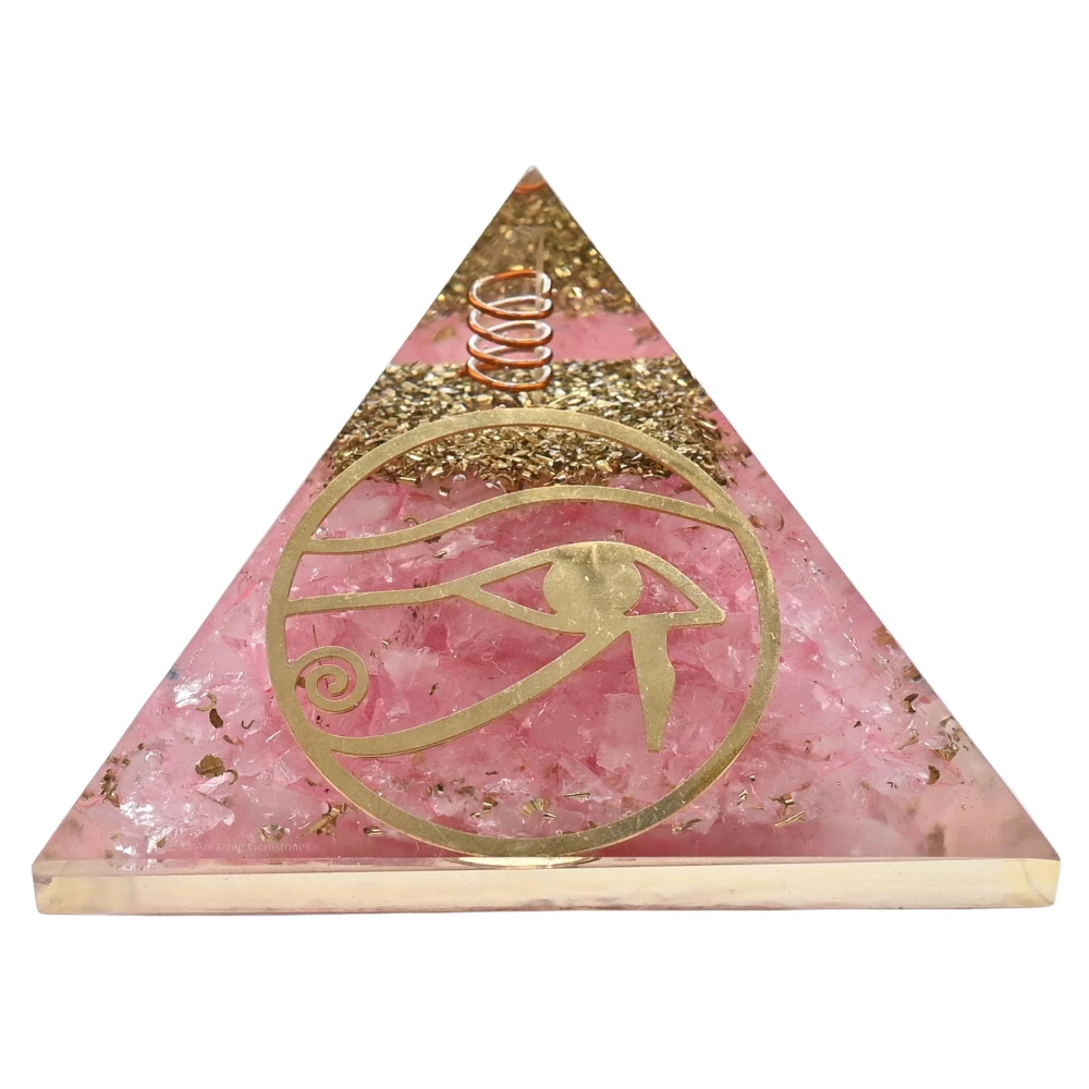 Rose Quartz Orgone Pyramid - Eye of Ra