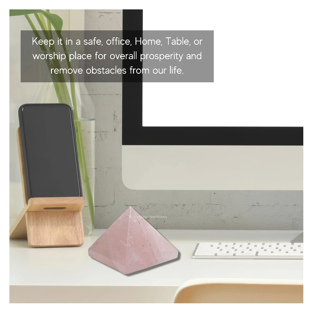 Star Rose Quartz Pyramid (2 Inch)