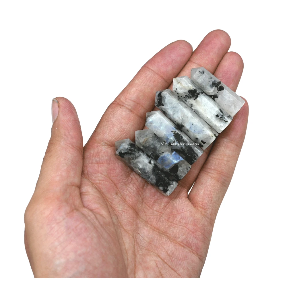 Rainbow Moonstone Pencil Points (Set of 50)