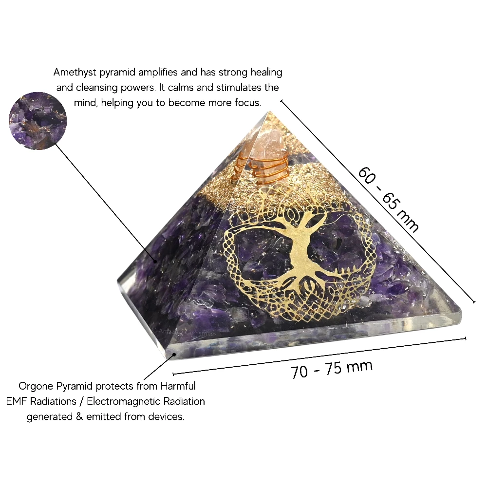 Amethyst Orgone Pyramid - Big Tree of Life